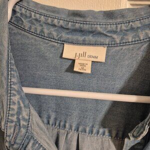 J. Jill Button Up, Sleeveless, Denim Dress W/Side Pockets, sizeM